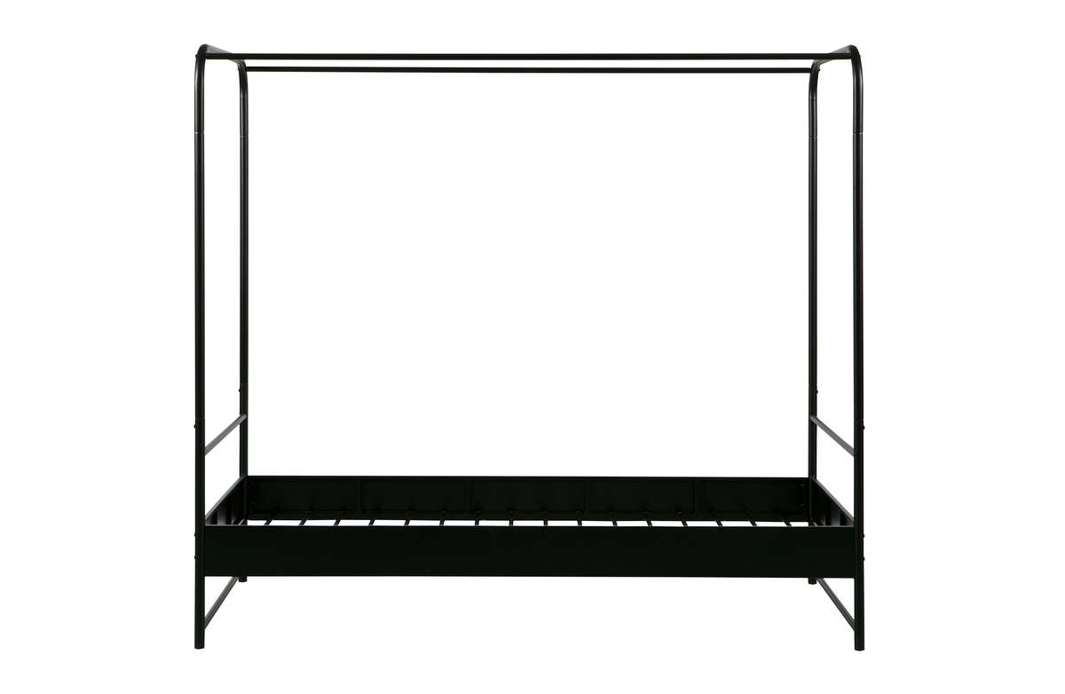 Łóżko BUNK metalowe czarne 90x200 cm