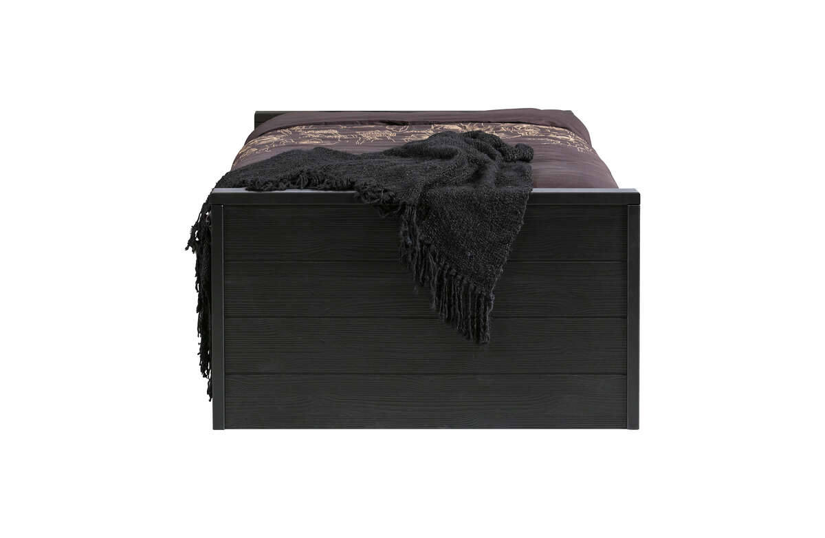 Łóżko DENNIS 90x200 cm czarne [fsc]
