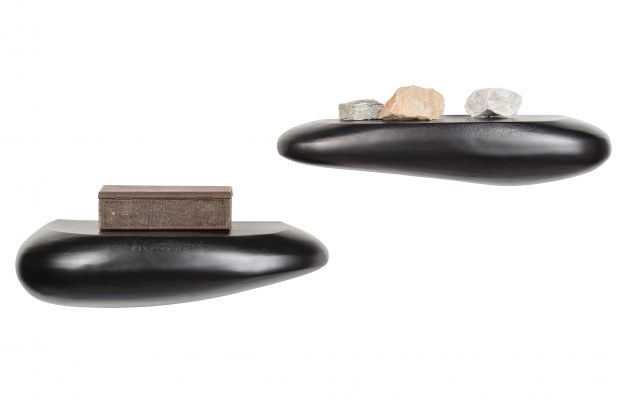 Metalowa półka w kształcie kamienia czarny