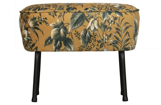 Hocker ozdobny VOGUE aksamit musztardowy