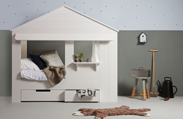 Łóżko w kształcie domku HUISIE bez szuflad