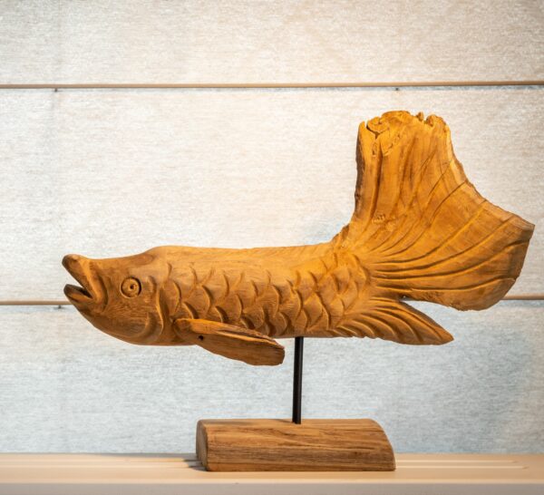 Dekoracja drewniana rzeźba Ryby