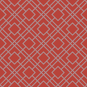 TAPETA WALLQUEST SUMI AF41401 GEOMETRIA KWADRATY CZERWONY SREBRNY