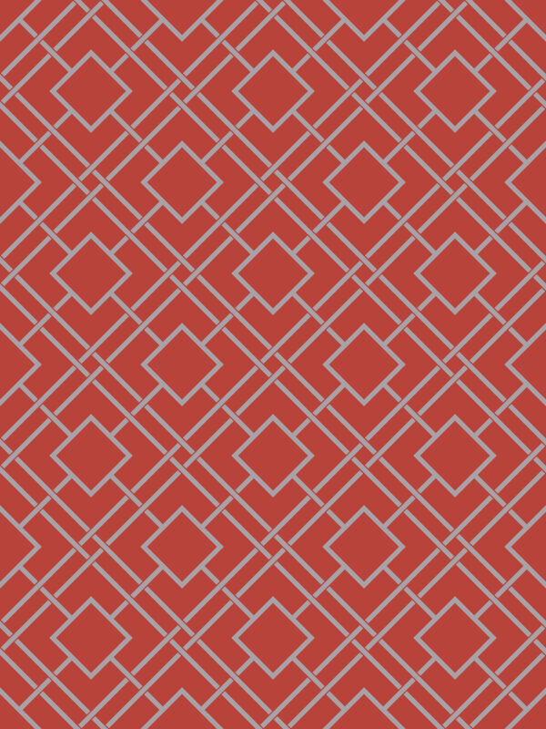 TAPETA WALLQUEST SUMI AF41401 GEOMETRIA KWADRATY CZERWONY SREBRNY