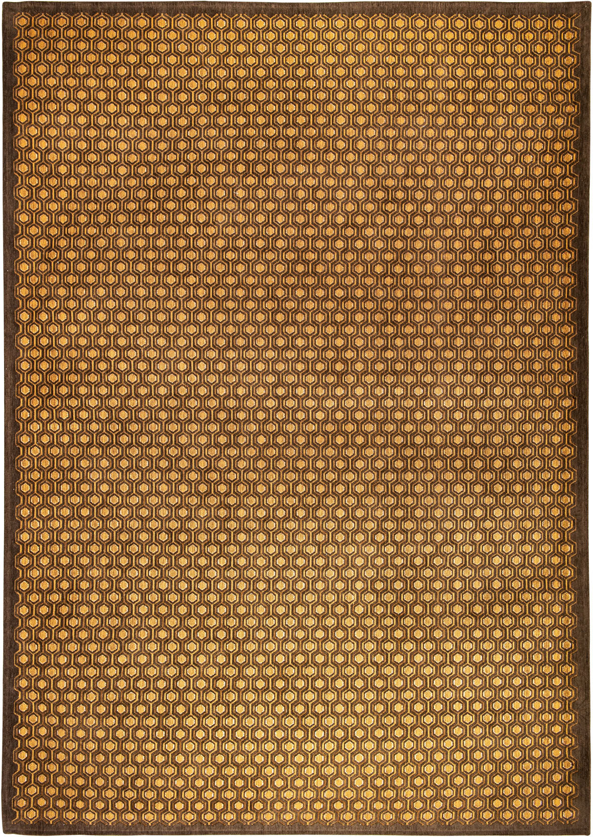 Brązowo Złoty Dywan Nowoczesny - NUOVO ORO 9014 - Rozmiar: 170x240 cm