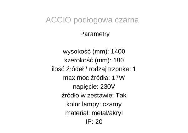 Lampa podłogowa ACCIO podłogowa czarna