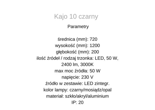 Lampa sufitowa  KAJO 10 czarny