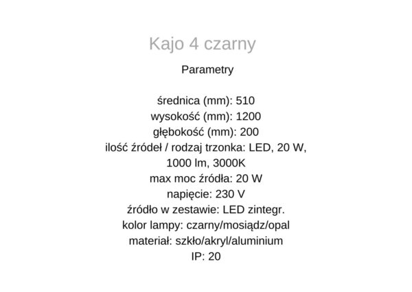 Lampa sufitowa  KAJO 4 czarny