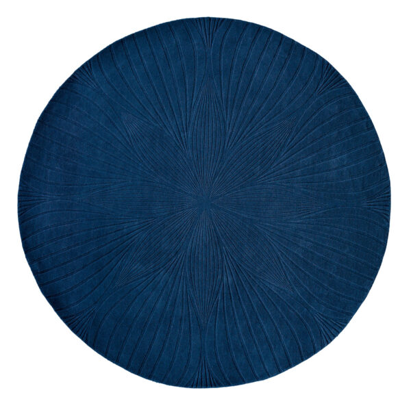 Niebieski Dywan Okrągły - FOLIA ROUND NAVY 38308 200x200