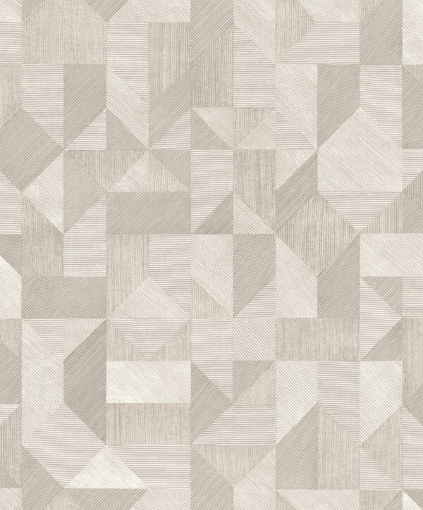 TAPETA WINYLOWA GEOMETRYCZNA UKŁADANKA KREMOWA DECOPRINT BLOOMING BL22770