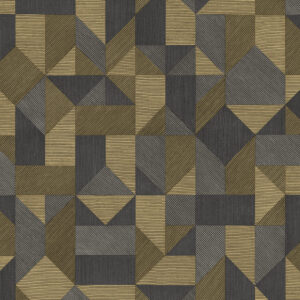 TAPETA WINYLOWA GEOMETRYCZNA UKŁADANKA SZARA MUSZTARDOWA DECOPRINT BLOOMING BL22771