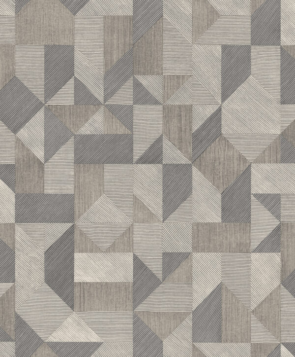 TAPETA WINYLOWA GEOMETRYCZNA UKŁADANKA SZARA DECOPRINT BLOOMING BL22772