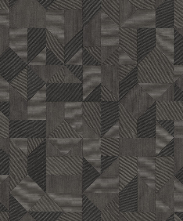 TAPETA WINYLOWA GEOMETRYCZNA UKŁADANKA SZARA ANTRACYT DECOPRINT BLOOMING BL22774