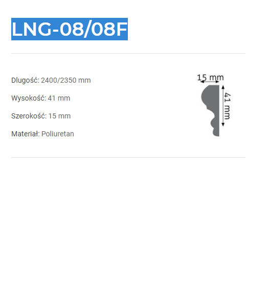 Listwa ścienna  LNG-08 F