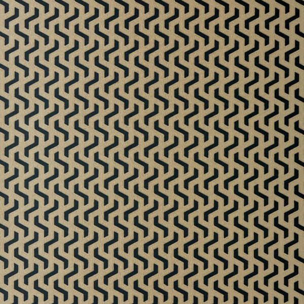 TAPETA 1838 WALLCOVERING WILLOW 2008-147-01 GEOMETRIA ZŁOTY CZARNY