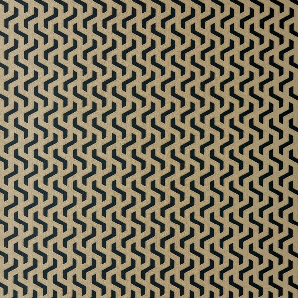 TAPETA 1838 WALLCOVERING WILLOW 2008-147-01 GEOMETRIA ZŁOTY CZARNY