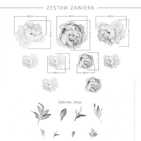 Naklejka PASTELOWE PIWONIE DK277