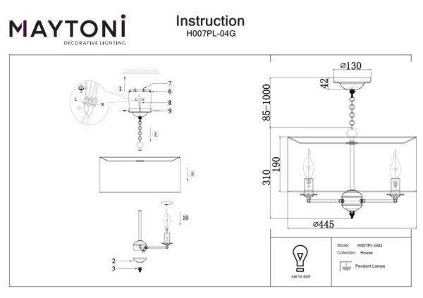 Lampa sufitowa ANNA 4
