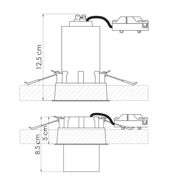 Lampa punktowa podtynkowa MONO SLIDE biały