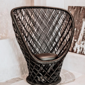 Fotel rattan KING czarny
