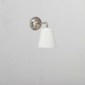Richmond mały kinkiet ścienny z  porcelaną nikiel