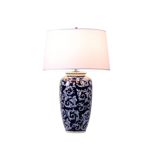 Lampa stołowa LISA Hamptons biały abażur