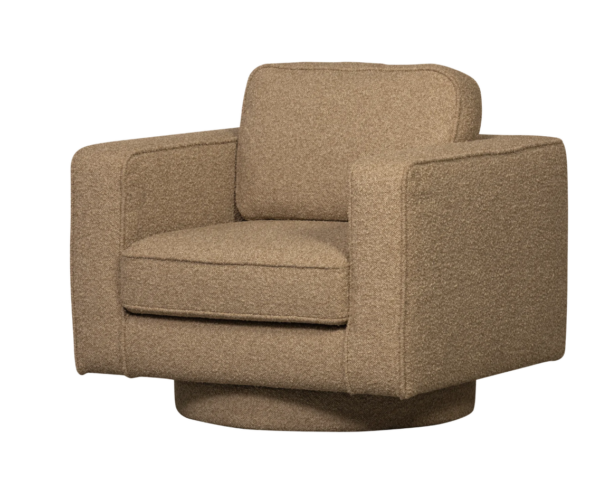 Fotel obrotowy LAZY boucle brązowy