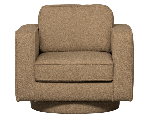 Fotel obrotowy LAZY boucle brązowy