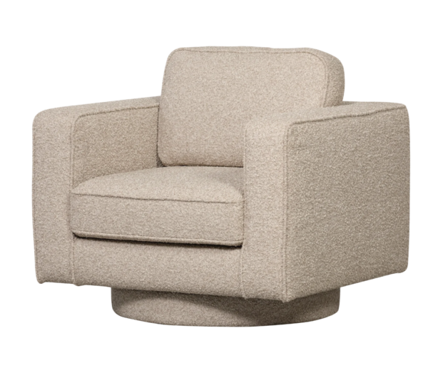 Fotel obrotowy LAZY boucle naturalny