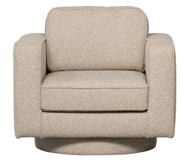 Fotel obrotowy LAZY boucle naturalny