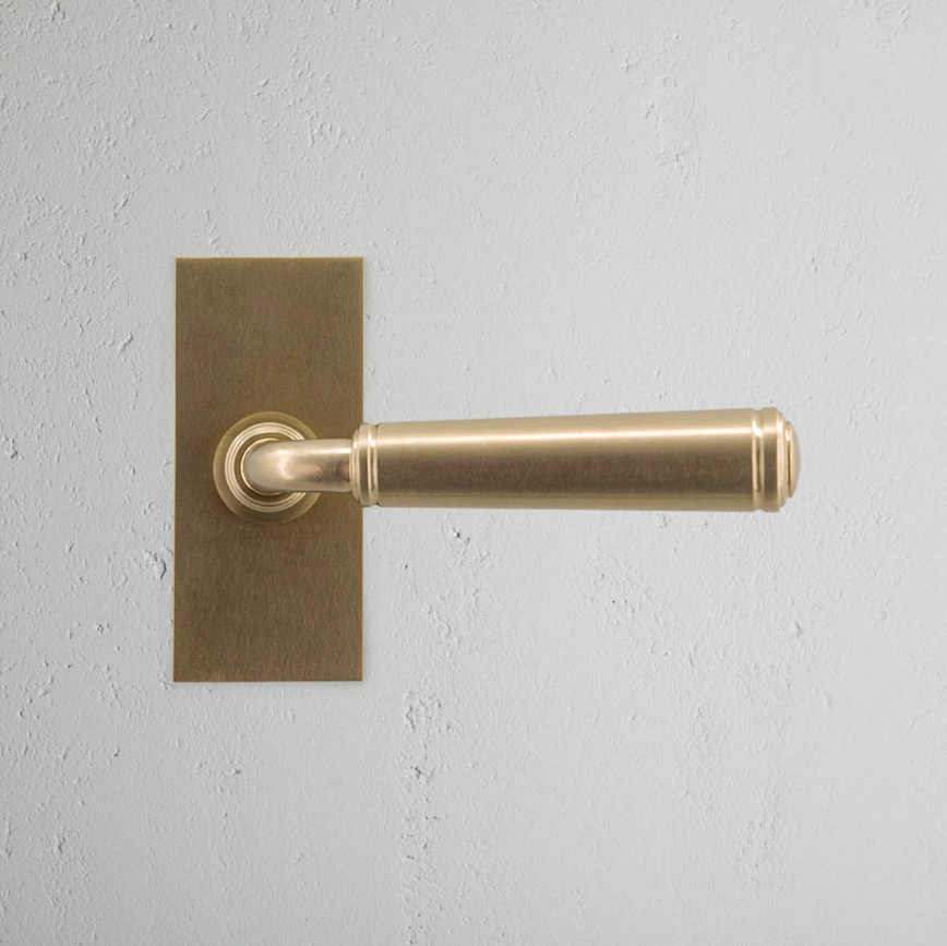 Digby klamka do drzwi ze sprężyną i krótkim szyldem mosiądz