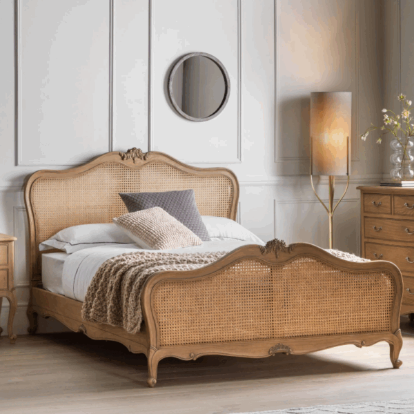 Łóżko Chic King 150 cm z plecionką