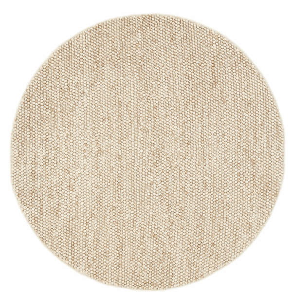 Beżowy Okrągły Dywan Pleciony - BUBBLES BEIGE ROUND R-1902