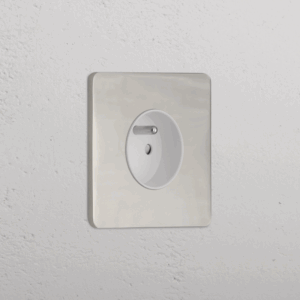 Grove Okrągły moduł gniazda francuskiego w pojedynczej ramce nikiel biały