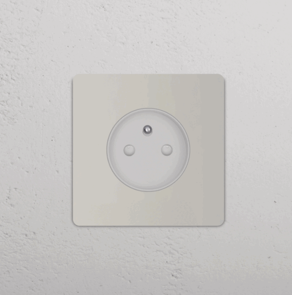 Grove Okrągły moduł gniazda francuskiego w pojedynczej ramce nikiel biały