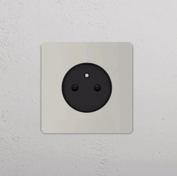 Grove Okrągły moduł gniazda francuskiego w pojedynczej ramce nikiel czarny
