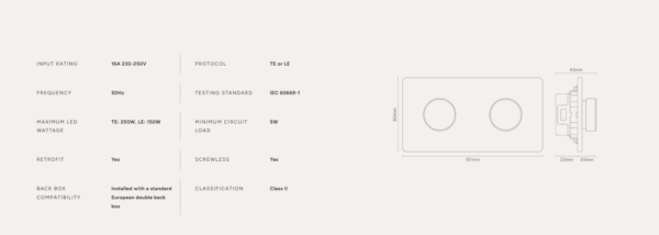 Grove Ściemniacz x 2 w podwójnej ramce nikiel