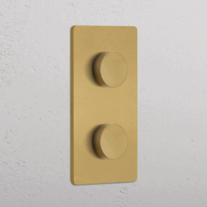 Grove Ściemniacz x 2 w podwójnej ramce pionowej mosiądz