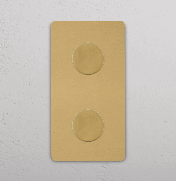 Grove Ściemniacz x 2 w podwójnej ramce pionowej mosiądz