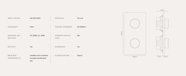 Grove Ściemniacz x 2 w podwójnej ramce pionowej nikiel