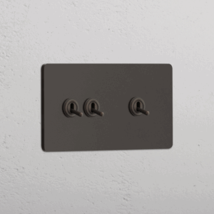 Grove Włącznik dźwigniowy 2+1 w podwójnej ramce brąz