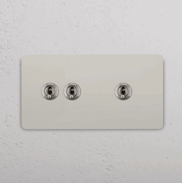 Grove Włącznik dźwigniowy 2+1 w podwójnej ramce nikiel