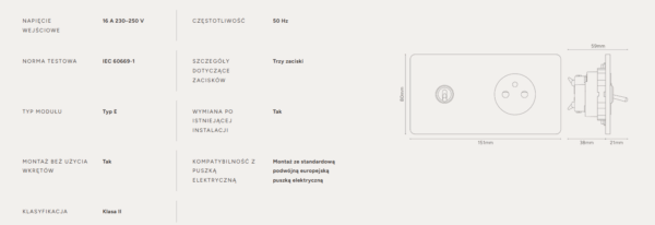 Grove Włącznik dźwigniowy oraz okrągły moduł gniazda francuskiego w podwójnej ramce czarny
