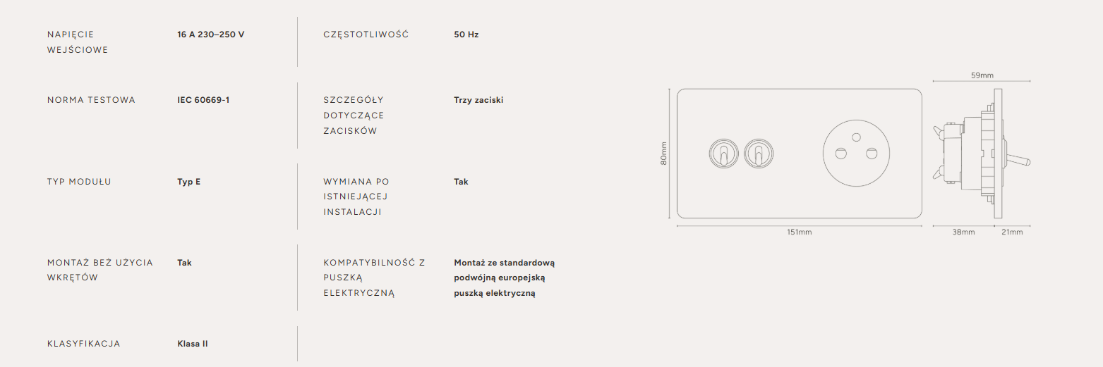 Grove Włącznik dźwigniowy x 2 oraz okrągły moduł gniazda francuskiego w podwójnej ramce czarny