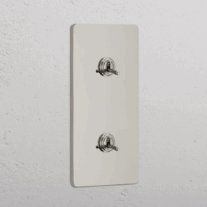 Grove Włącznik dźwigniowy x 2 w podwójnej ramce pionowej nikiel