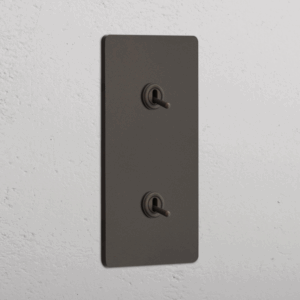 Grove Włącznik dźwigniowy x 2 w podwójnej ramce pionowej brąz