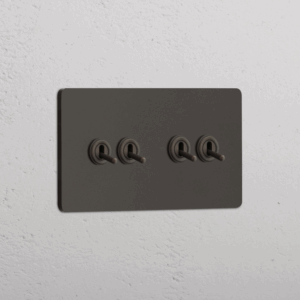 Grove Włącznik dźwigniowy x 4 w podwójnej ramce brąz