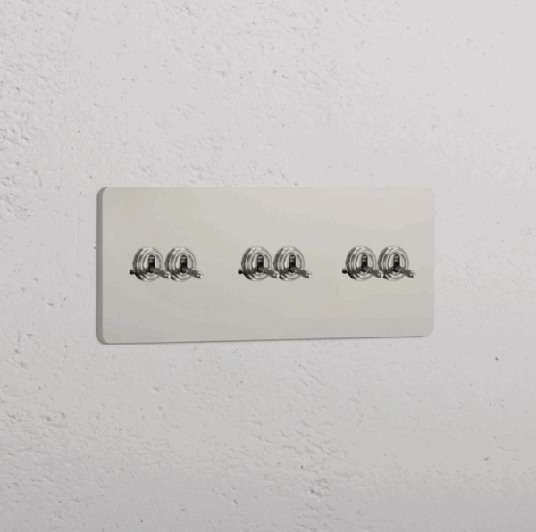 Grove Włącznik dźwigniowy x 6 w potrójnej ramce nikiel