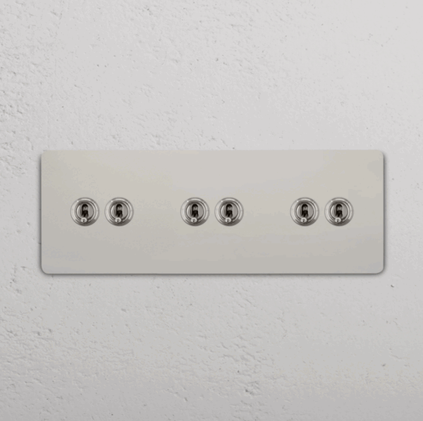 Grove Włącznik dźwigniowy x 6 w potrójnej ramce nikiel