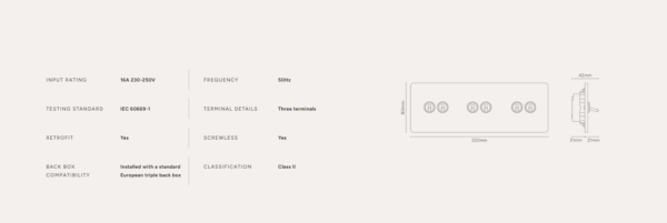 Grove Włącznik dźwigniowy x 6 w potrójnej ramce